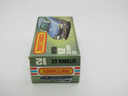 Matchbox Superfast No 12D Citroen CX Yellow, Red Interior, CLEAR Windows, Gloss Black Base