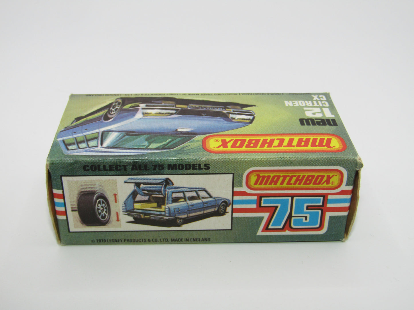 Matchbox Superfast No 12D Citroen CX Yellow, Red Interior, CLEAR Windows, Gloss Black Base