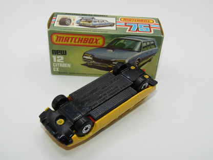 Matchbox Superfast No 12D Citroen CX Yellow, Red Interior, BLUE Windows, Gloss Black Base