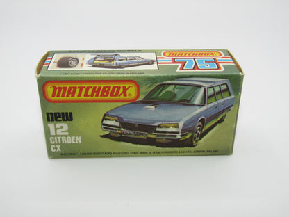 Matchbox Superfast No 12D Citroen CX Yellow, Red Interior, BLUE Windows, Gloss Black Base