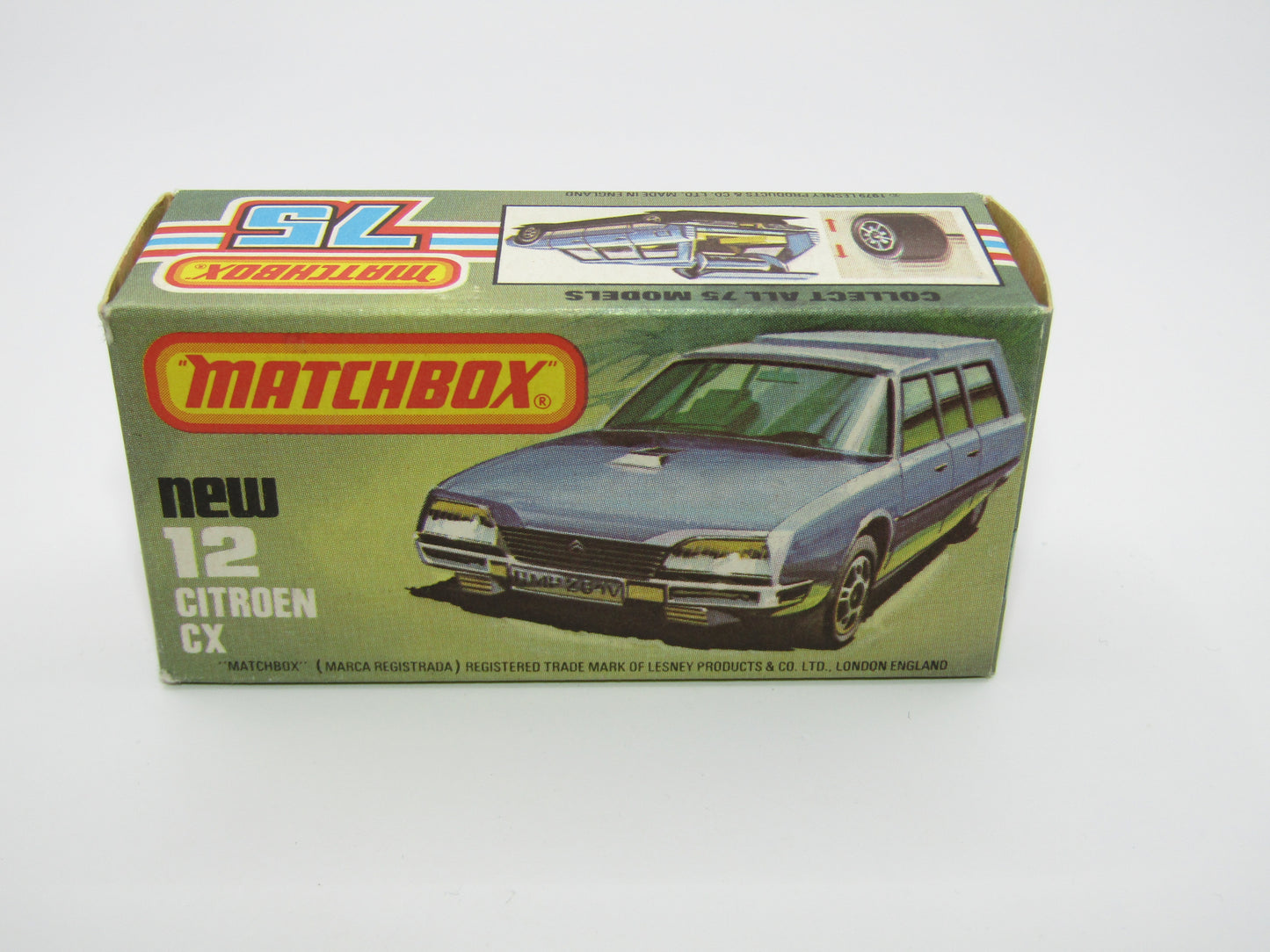 Matchbox Superfast No 12D Citroen CX Yellow, Red Interior, BLUE Windows, Gloss Black Base
