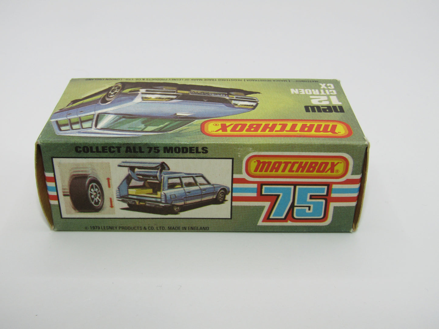 Matchbox Superfast No 12D Citroen CX Yellow, Red Interior, BLUE Windows, Gloss Black Base