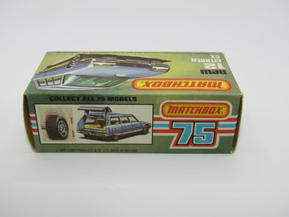 Matchbox Superfast No 12D Citroen CX Yellow, Red Interior, BLUE Windows, Gloss Black Base