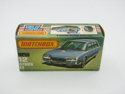 Matchbox Superfast No 12D Citroen CX Yellow, Black & Red Tampo, CLEAR Windows, Gloss Black Base