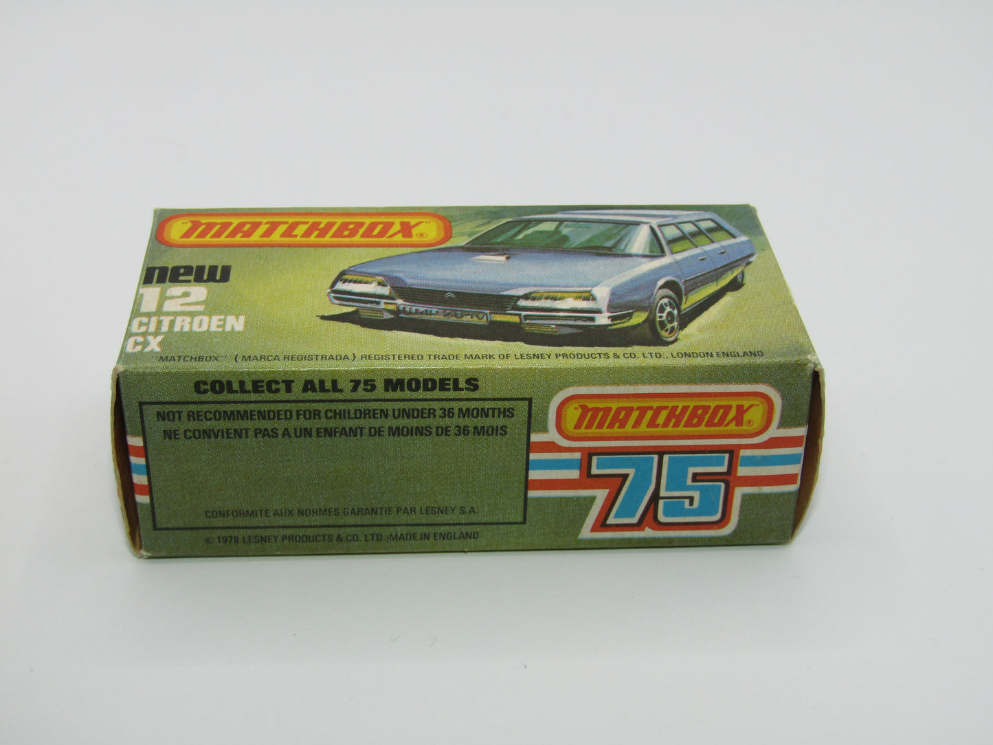 Matchbox Superfast No 12D Citroen CX Yellow, Black & Red Tampo, CLEAR Windows, Gloss Black Base