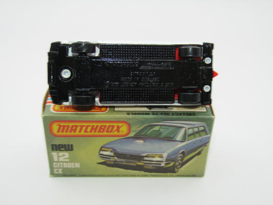 Matchbox Superfast No 12D Citroen CX Ambulance, Blue Windows BLACK Base