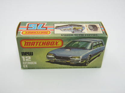 Matchbox Superfast No 12D Citroen CX Ambulance, Blue Windows BLACK Base