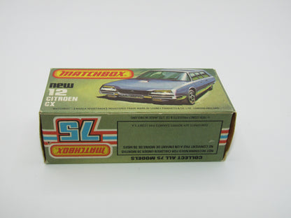 Matchbox Superfast No 12D Citroen CX Ambulance, Blue Windows BLACK Base