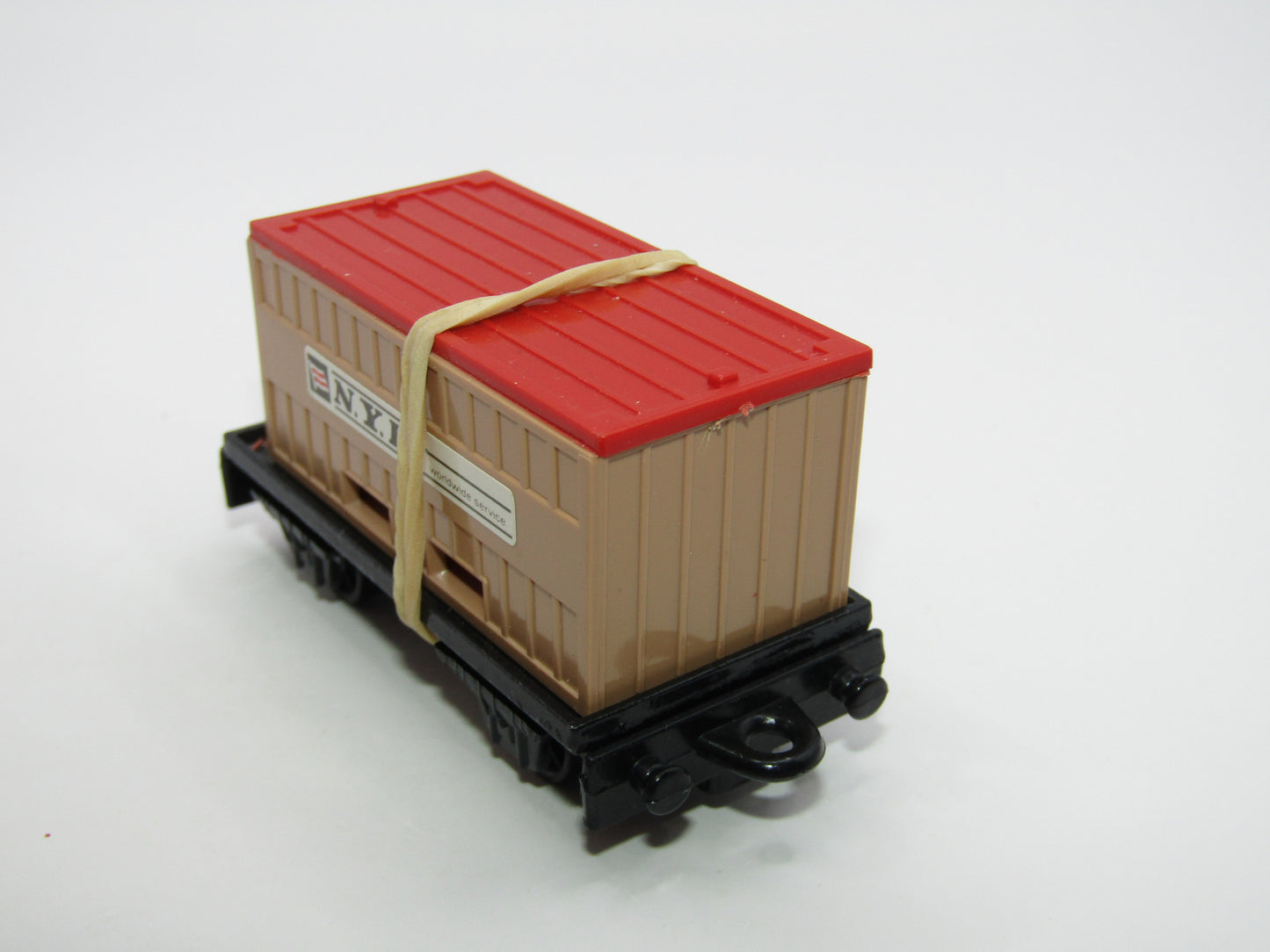 Matchbox Superfast 25C Flat Car Container TAN N.Y.K Worldwide Service