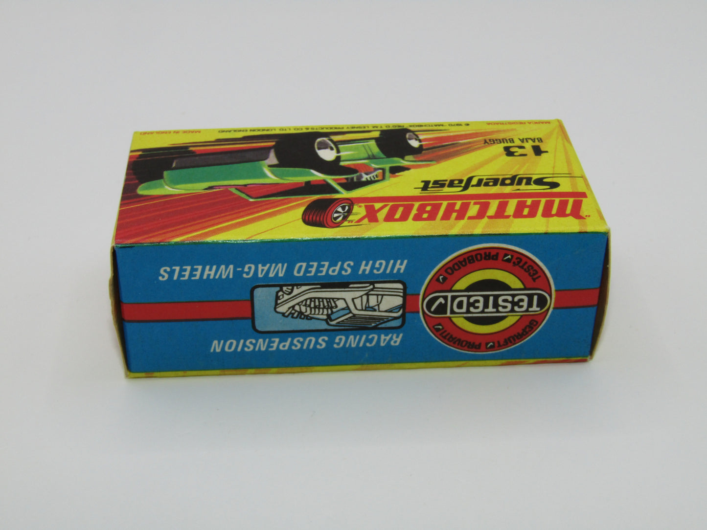 Matchbox Superfast No 13B Baja Buggy Light Metallic Green, Orange Interior, POLICE Shield Label