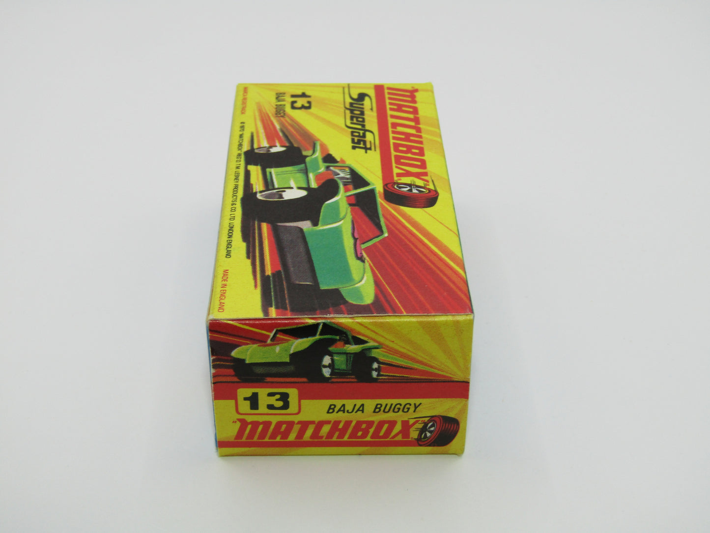 Matchbox Superfast No 13B Baja Buggy Light Metallic Green, Orange Interior, POLICE Shield Label