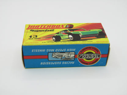 Matchbox Superfast No 13B Baja Buggy Light Metallic Green, Orange Interior, POLICE Shield Label
