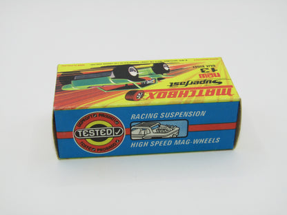 Matchbox Superfast No 13B Baja Buggy Light Metallic Green, RED Interior, POLICE Shield Label