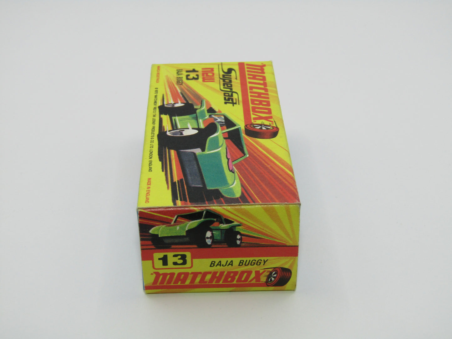 Matchbox Superfast No 13B Baja Buggy Light Metallic Green, RED Interior, POLICE Shield Label