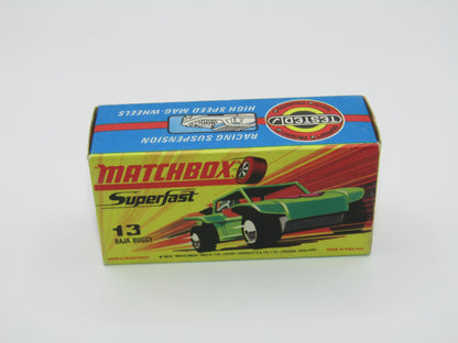 Matchbox Superfast No 13B Baja Buggy Very PALE LIGHT Metallic Green, Red Engine Pipes