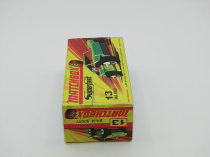 Matchbox Superfast No 13B Baja Buggy Very PALE LIGHT Metallic Green, Red Engine Pipes