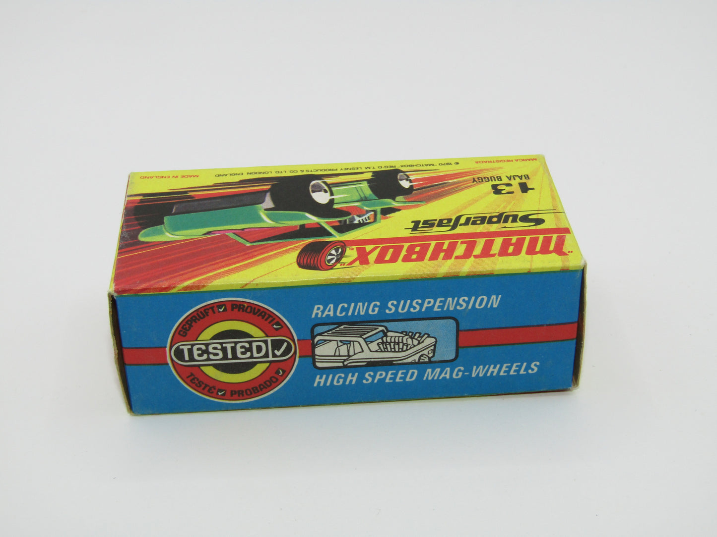 Matchbox Superfast No 13B Baja Buggy Very PALE LIGHT Metallic Green, Red Engine Pipes