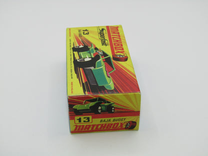 Matchbox Superfast No 13B Baja Buggy Very PALE LIGHT Metallic Green, Red Engine Pipes