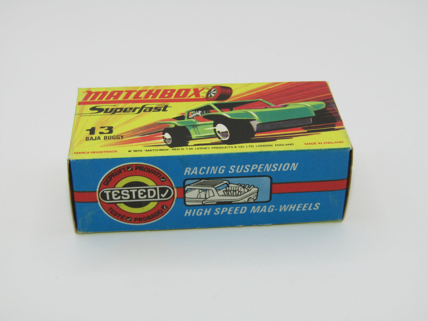 Matchbox Superfast No 13B Baja Buggy Very PALE LIGHT Metallic Green, Red Engine Pipes