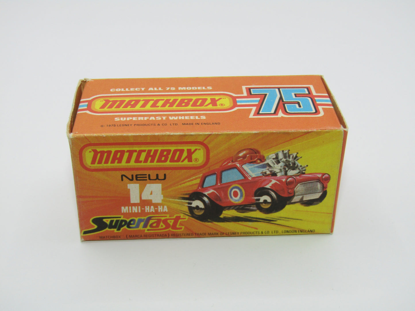 Matchbox Superfast No 14B Mini Ha-Ha LIGHT PINK Driver, Light Brown Helmet, 4 Colour Labels