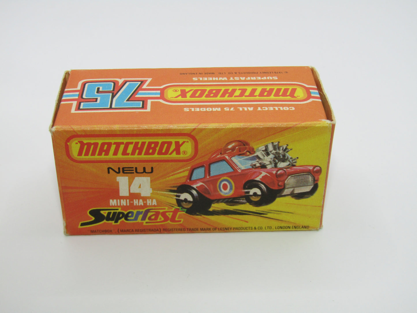 Matchbox Superfast No 14B Mini Ha-Ha LIGHT PINK Driver, Light Brown Helmet, 4 Colour Labels