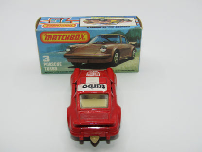 Matchbox Superfast 3C Porsche Turbo Red NO SIDE TAMPO