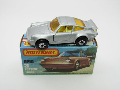 Matchbox Superfast 3C Porsche Turbo AMBER Windows YELLOW Interior