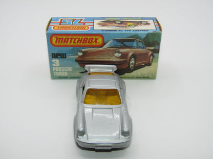 Matchbox Superfast 3C Porsche Turbo AMBER Windows YELLOW Interior