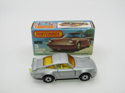 Matchbox Superfast 3C Porsche Turbo AMBER Windows YELLOW Interior
