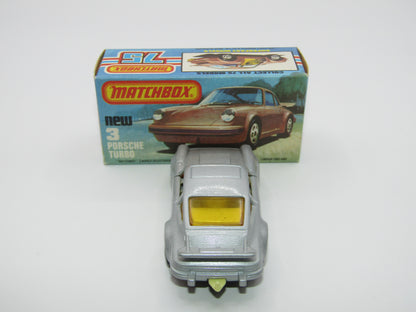 Matchbox Superfast 3C Porsche Turbo AMBER Windows YELLOW Interior
