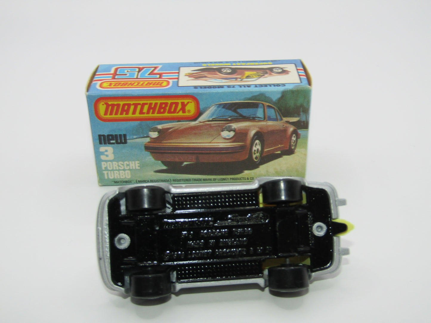 Matchbox Superfast 3C Porsche Turbo AMBER Windows YELLOW Interior