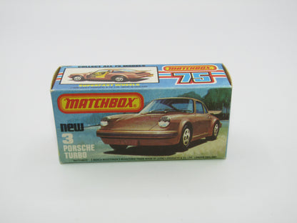 Matchbox Superfast 3C Porsche Turbo AMBER Windows YELLOW Interior