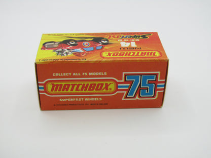 Matchbox Superfast No 14B Mini Ha-Ha LIGHT PINK Driver, Light Brown Helmet, 2 Colour Labels , GREEN Windows, Not Recommeded Box