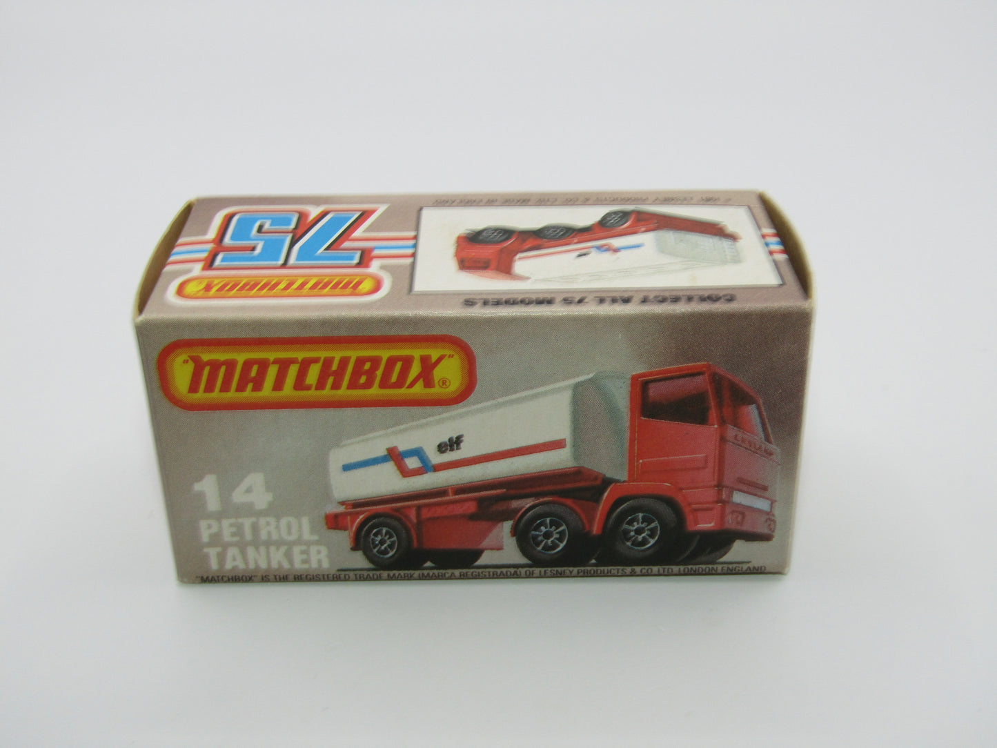 Matchbox Superfast 14D Leyland Articulated Tanker BROWN STRIPE Tampo
