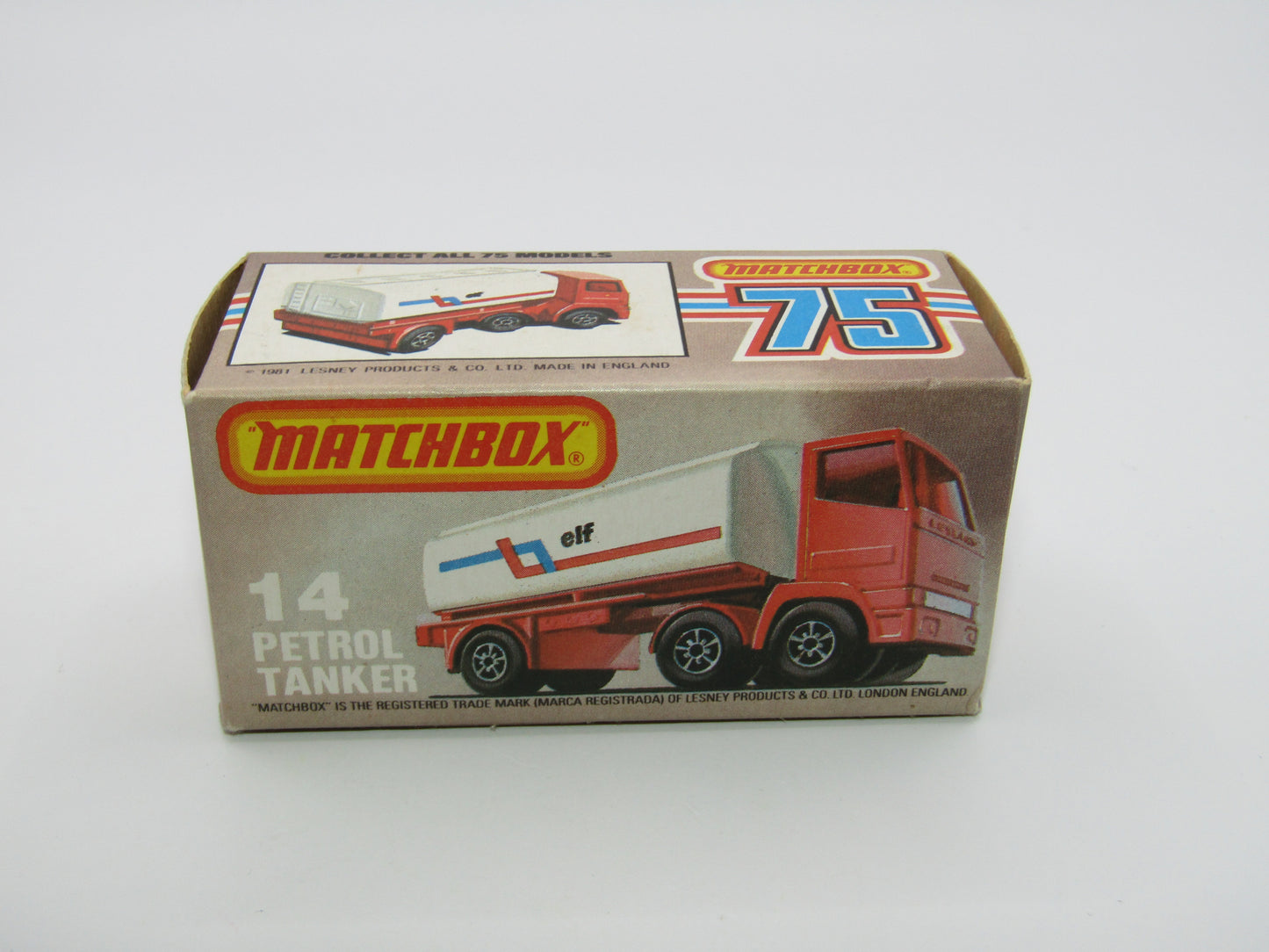 Matchbox Superfast 14D Leyland Articulated Tanker BROWN STRIPE Tampo