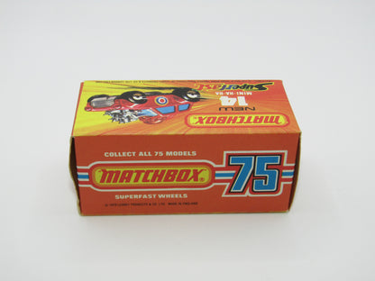 Matchbox Superfast No 14B Mini Ha-Ha Flesh Coloured Driver, Light Brown Helmet, 2 Colour Labels , Blue Windows