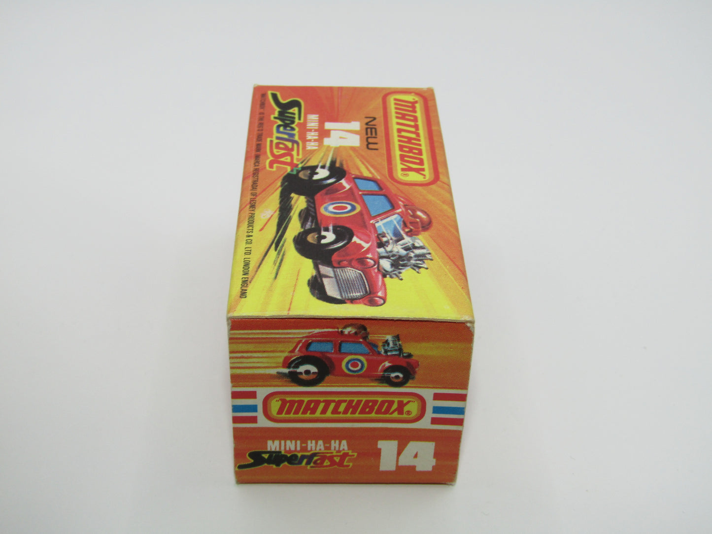 Matchbox Superfast No 14B Mini Ha-Ha Flesh Coloured Driver, Light Brown Helmet, 4 Colour Label, GREEN Windows