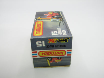 Matchbox Superfast 15B Fork Lift Truck 5 CROWN Front Wheels Charcoal Base