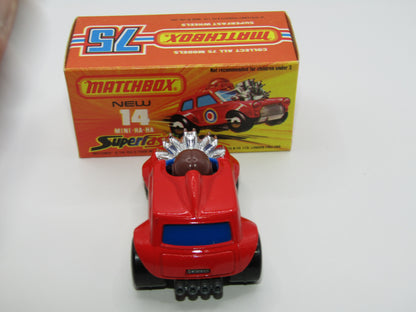 Matchbox Superfast No 14B Mini Ha-Ha DARK BLUE Windows, DARK BROWN Helmet, Flesh Coloured Driver, Not Recommended Box