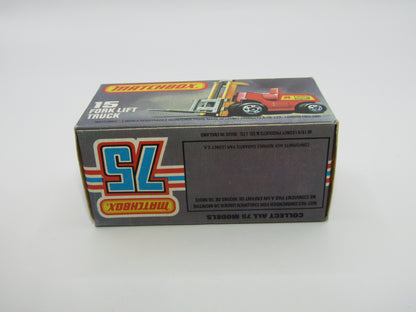 Matchbox Superfast 15B Fork Lift Truck 5 CROWN Front Wheels Charcoal Base