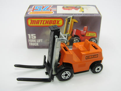 Matchbox Superfast 15B Fork Lift Truck Orange LONG BLACK Forks