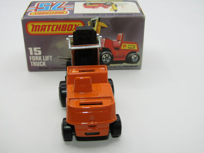 Matchbox Superfast 15B Fork Lift Truck Orange LONG BLACK Forks