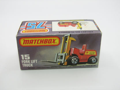 Matchbox Superfast 15B Fork Lift Truck Orange LONG BLACK Forks