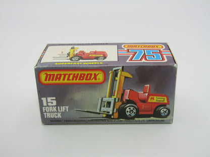 Matchbox Superfast 15B Fork Lift Truck Orange LONG BLACK Forks