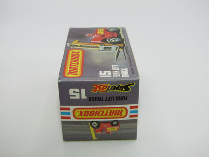 Matchbox Superfast 15B Fork Lift Truck Orange LONG BLACK Forks