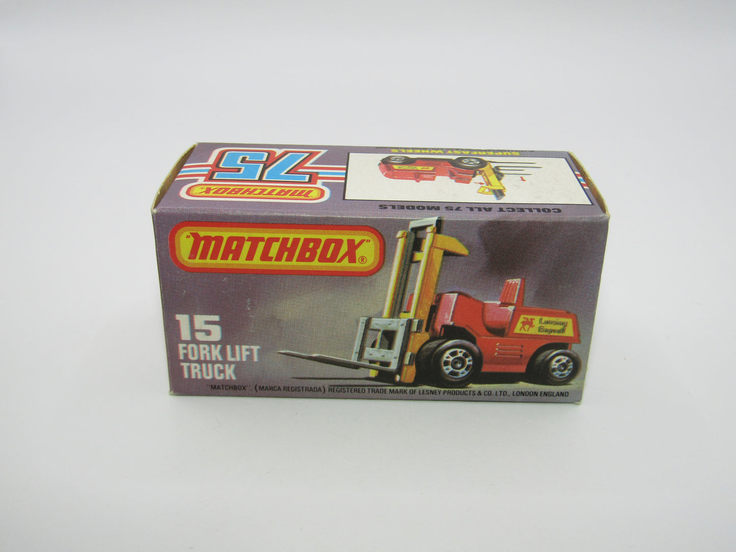 Matchbox Superfast 15B Fork Lift Truck Orange Gloss Black Base