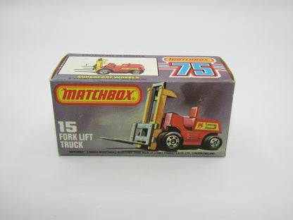 Matchbox Superfast 15B Fork Lift Truck Orange Gloss Black Base