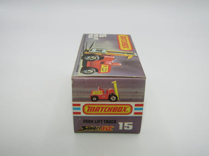 Matchbox Superfast 15B Fork Lift Truck Orange Gloss Black Base
