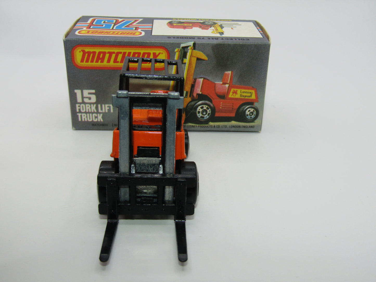 Matchbox Superfast 15B Fork Lift Truck Orange SILVER Base