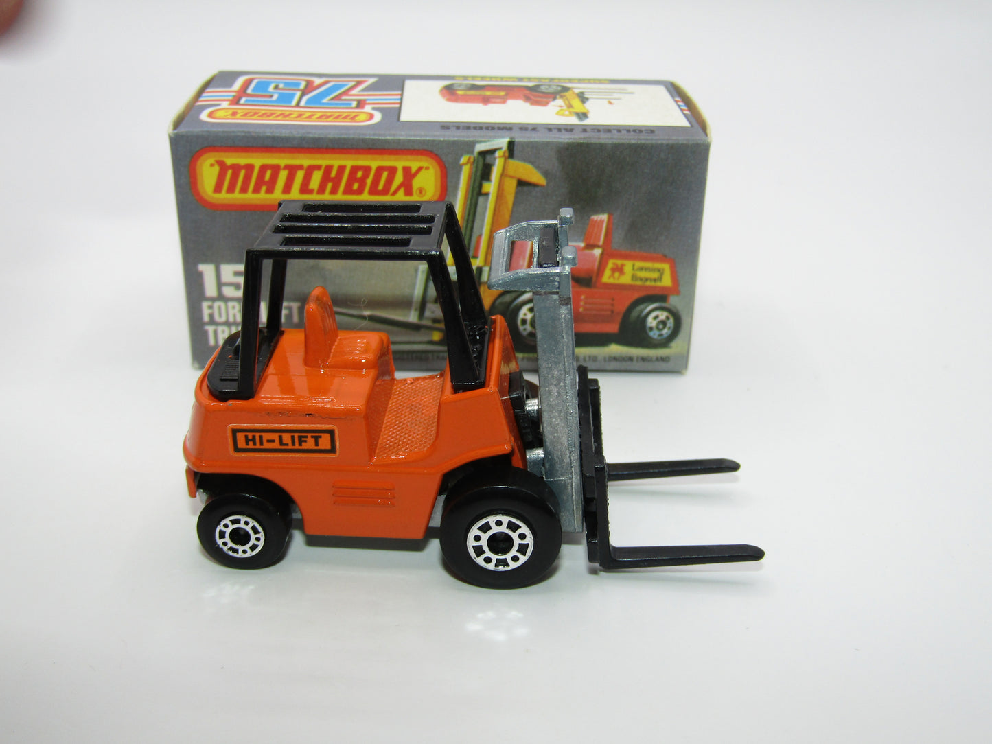 Matchbox Superfast 15B Fork Lift Truck Orange SILVER Base